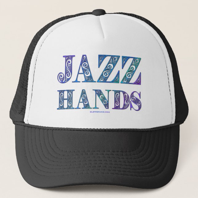 SlipperyJoe's artistic Jazz Hands vibrant colors d Trucker Hat (Front)
