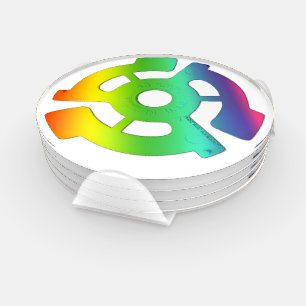 SlipperyJoe's artistic plastic 45 RPM record Adapt Coaster Set