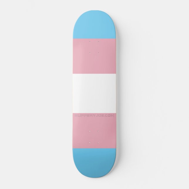 SlipperyJoe's artistic Transgender Pride flag gift Skateboard (Front)