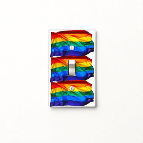 SlipperyJoes artistic Wave Gay Pride Flag gifts L Light Switch Cover