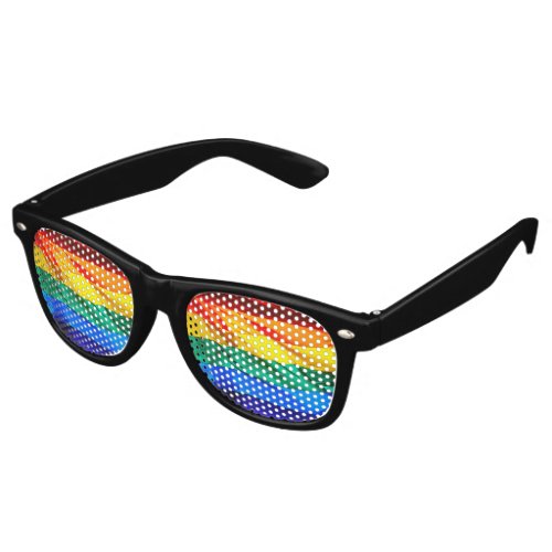 SlipperyJoes artistic Wave Gay Pride Flag gifts L Retro Sunglasses