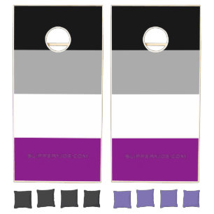 SlipperyJoe's asexual pride flag emphasizing inclu Cornhole Set