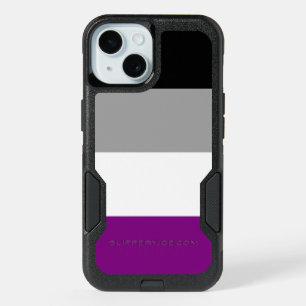 SlipperyJoe's asexual pride flag emphasizing inclu iPhone 15 Case