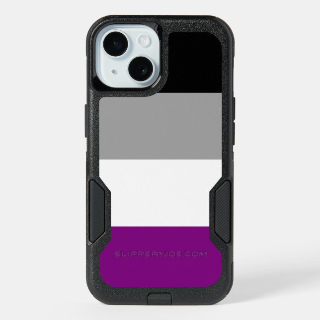 SlipperyJoe's asexual pride flag emphasizing inclu iPhone 15 Case (Back)