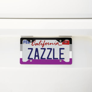 SlipperyJoe's asexual pride flag emphasizing inclu License Plate Frame