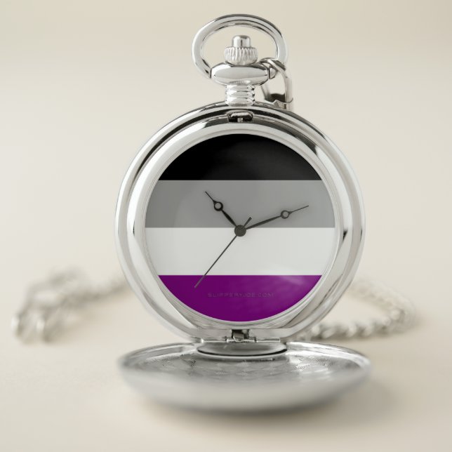 SlipperyJoe's asexual pride flag emphasizing inclu Pocket Watch (Inside)