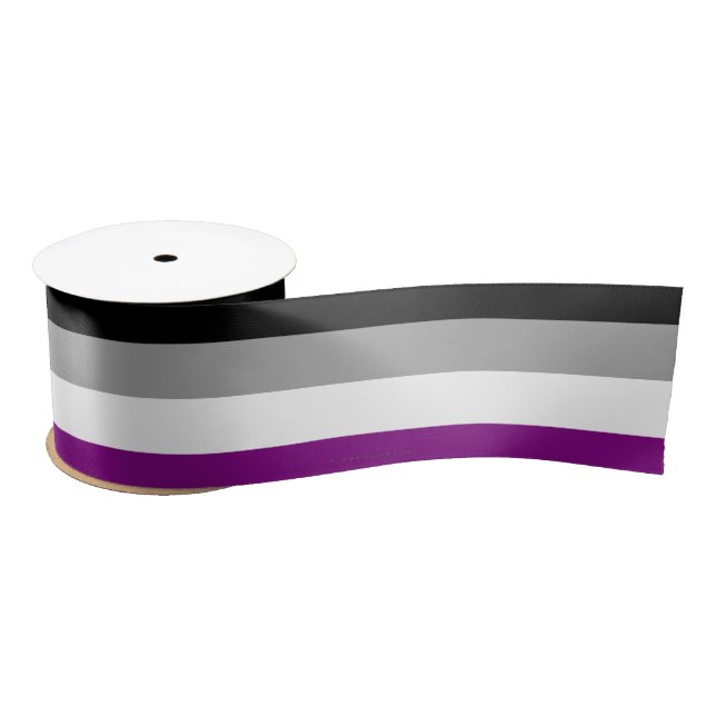 SlipperyJoe's asexual pride flag emphasizing inclu Satin Ribbon (Spool)