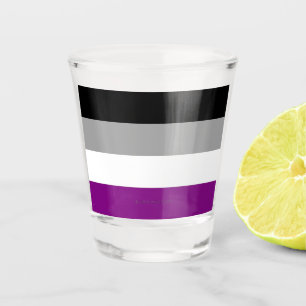 SlipperyJoe's asexual pride flag emphasizing inclu Shot Glass