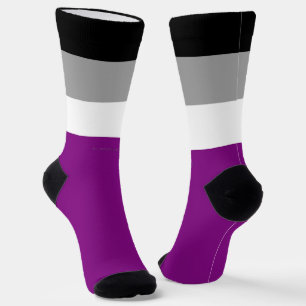 SlipperyJoe's asexual pride flag emphasizing inclu Socks