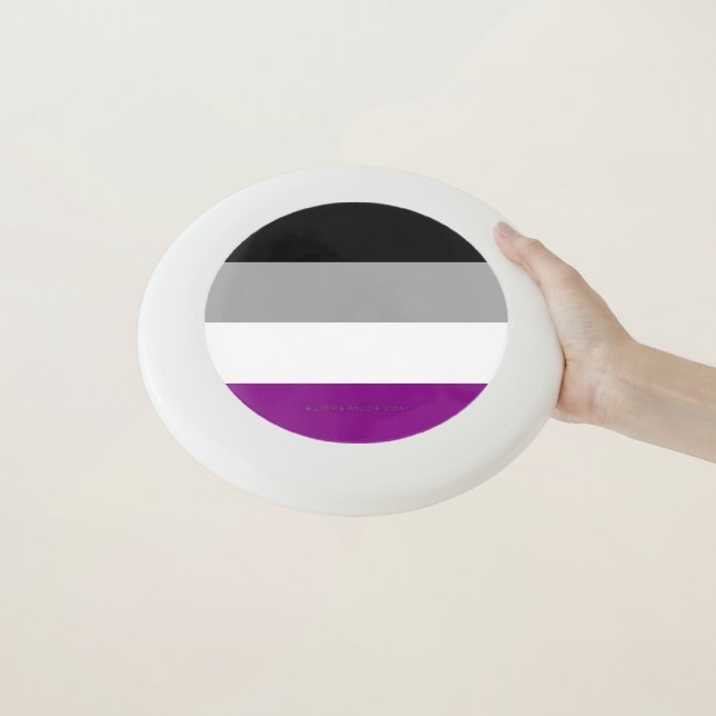 SlipperyJoe's asexual pride flag emphasizing inclu Wham-O Frisbee (In Hand)
