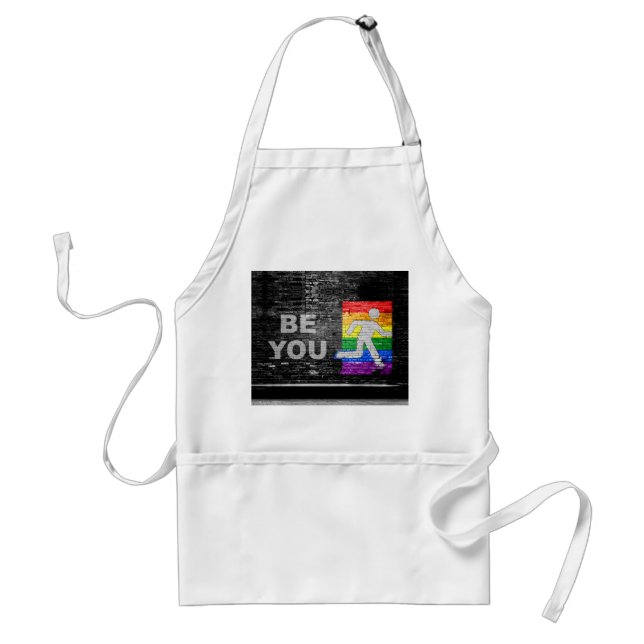 SlipperyJoe's Be You black brick wall walking figu Adult Apron (Front)