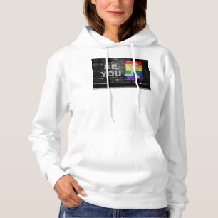 SlipperyJoe's Be You black brick wall walking figu Hoodie