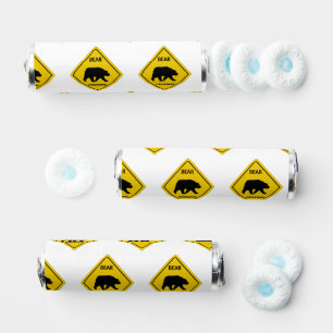 SlipperyJoe's bear crossing sign bear silhouette w Breath Savers® Mints
