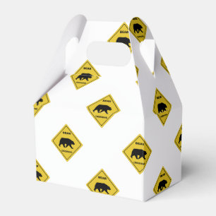 SlipperyJoe's bear crossing sign bear silhouette w Favor Boxes