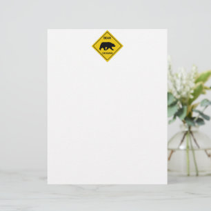 SlipperyJoe's bear crossing sign bear silhouette w Letterhead