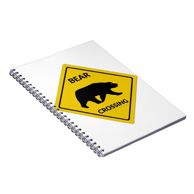 SlipperyJoe's bear crossing sign bear silhouette w Notebook (Right Side)