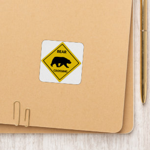 SlipperyJoe's bear crossing sign bear silhouette w Patch