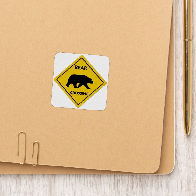 SlipperyJoe's bear crossing sign bear silhouette w Patch (On Folder)