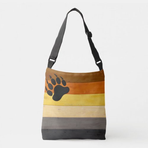 SlipperyJoes Bear Pride flag wooden Brotherhood f Crossbody Bag