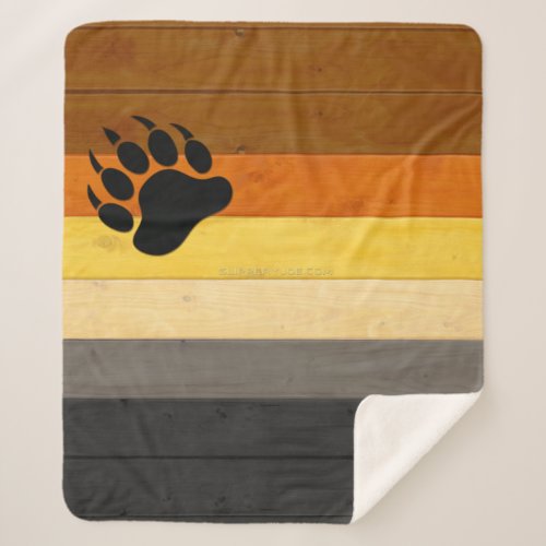 SlipperyJoes Bear Pride flag wooden Brotherhood f Sherpa Blanket