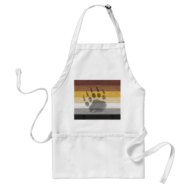 SlipperyJoe's Bear Pride flag wooden floor texture Adult Apron (Front)