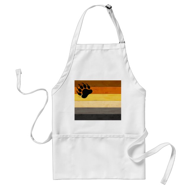 SlipperyJoe's Bear Pride flag wooden floor texture Adult Apron (Front)