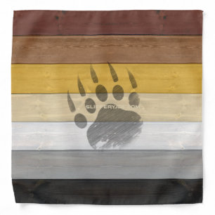 SlipperyJoe's Bear Pride flag wooden floor texture Bandana
