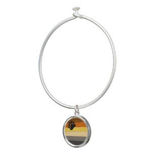 SlipperyJoe's Bear Pride flag wooden floor texture Bangle Bracelet