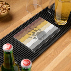 SlipperyJoe's Bear Pride flag wooden floor texture Bar Mat