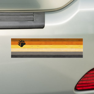 SlipperyJoe's Bear Pride flag wooden floor texture Bumper Sticker