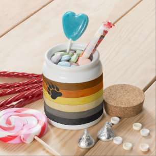 SlipperyJoe's Bear Pride flag wooden floor texture Candy Jar