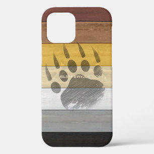 SlipperyJoe's Bear Pride flag wooden floor texture iPhone 12 Pro Case