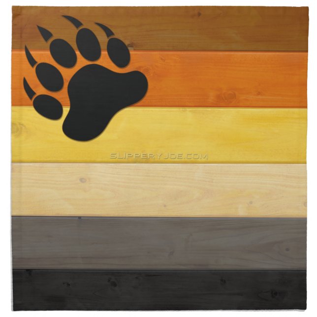 SlipperyJoe's Bear Pride flag wooden floor texture Cloth Napkin (Front)