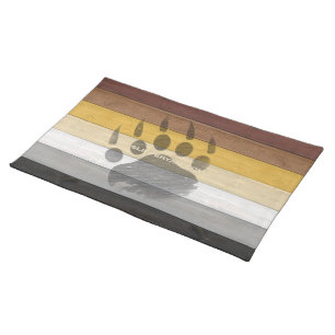 SlipperyJoe's Bear Pride flag wooden floor texture Cloth Placemat