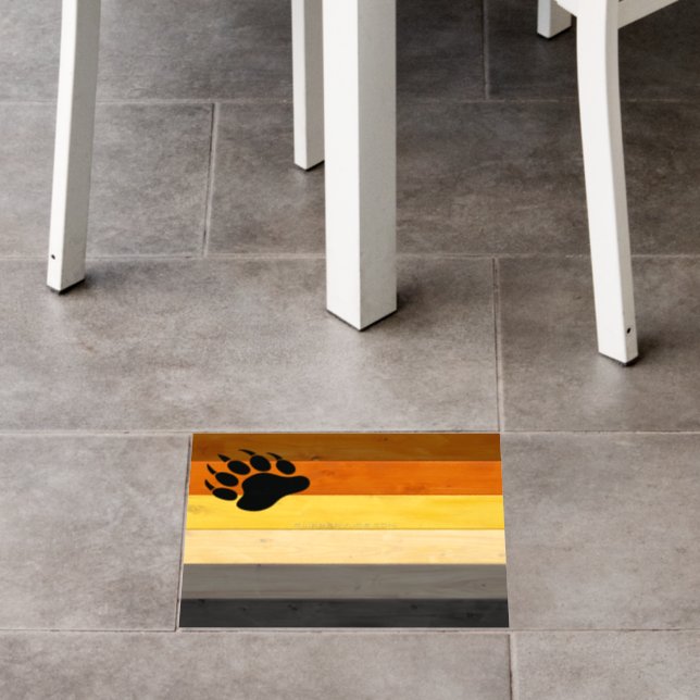 SlipperyJoe's Bear Pride flag wooden floor texture Decals (Restaurant)