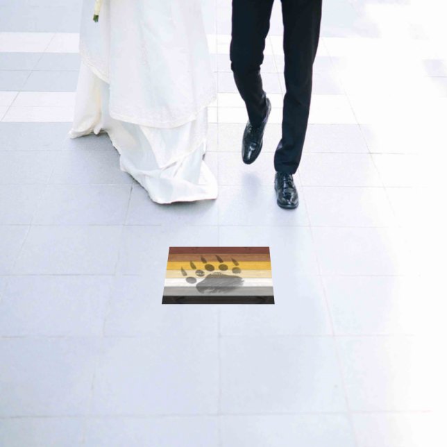 SlipperyJoe's Bear Pride flag wooden floor texture Decals (Wedding)