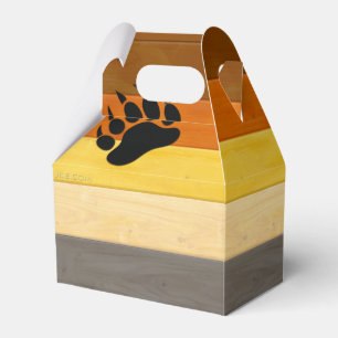 SlipperyJoe's Bear Pride flag wooden floor texture Favor Boxes