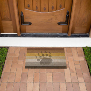 SlipperyJoe's Bear Pride flag wooden floor texture Fiber Doormat