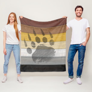 SlipperyJoe's Bear Pride flag wooden floor texture Fleece Blanket