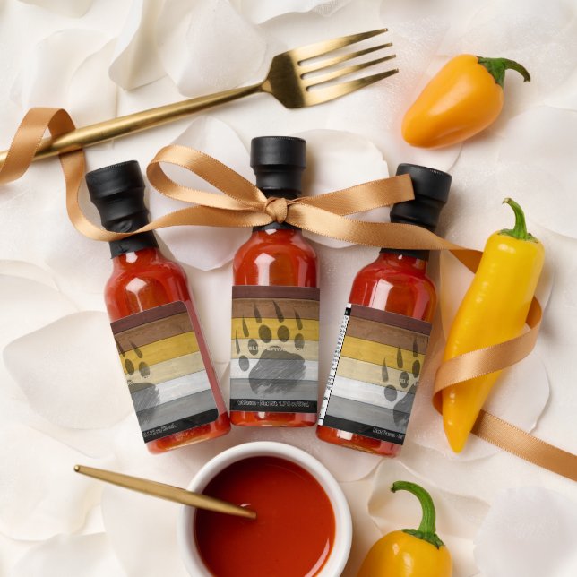 SlipperyJoe's Bear Pride flag wooden floor texture Hot Sauces (Wedding)