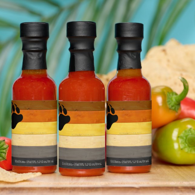 SlipperyJoe's Bear Pride flag wooden floor texture Hot Sauces (Multi)