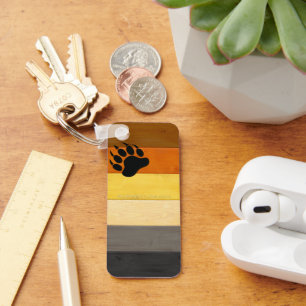 SlipperyJoe's Bear Pride flag wooden floor texture Keychain