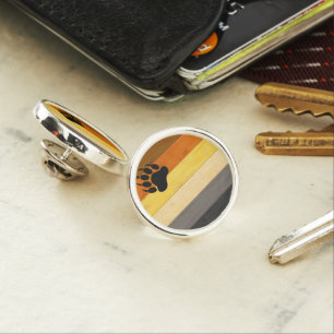 SlipperyJoe's Bear Pride flag wooden floor texture Lapel Pin