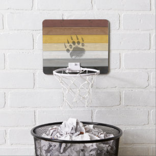 SlipperyJoe's Bear Pride flag wooden floor texture Mini Basketball Hoop
