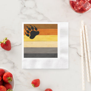 SlipperyJoe's Bear Pride flag wooden floor texture Napkins