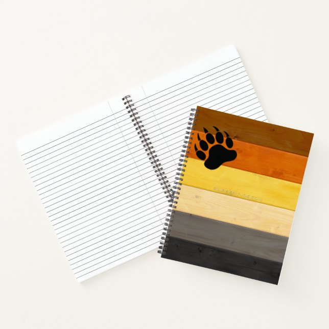 SlipperyJoe's Bear Pride flag wooden floor texture Notebook (Inside)