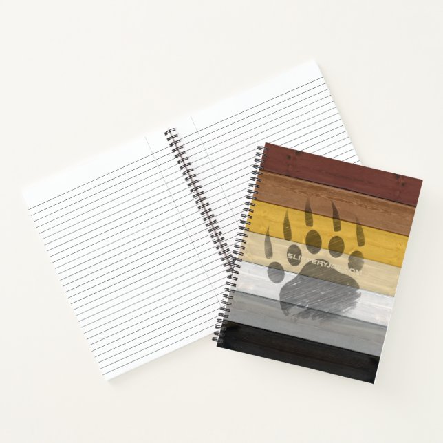 SlipperyJoe's Bear Pride flag wooden floor texture Notebook (Inside)
