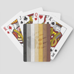 SlipperyJoe's Bear Pride flag wooden floor texture Poker Cards