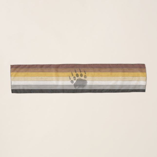 SlipperyJoe's Bear Pride flag wooden floor texture Scarf (Front (Horizontal))