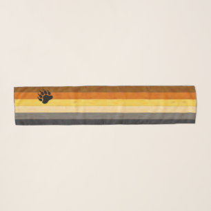 SlipperyJoe's Bear Pride flag wooden floor texture Scarf